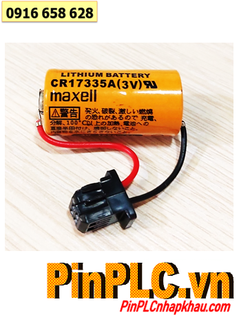 Maxell CR17335A; Pin nuôi nguồn PLC Maxell CR17335A lithium 3.6v 2/3A (ZẮC CẮM ĐẶC BIỆT)